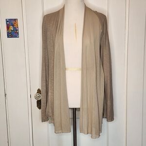 Anthropologie Cut Loose Cotton & Linen Beige Cardigan Size XS